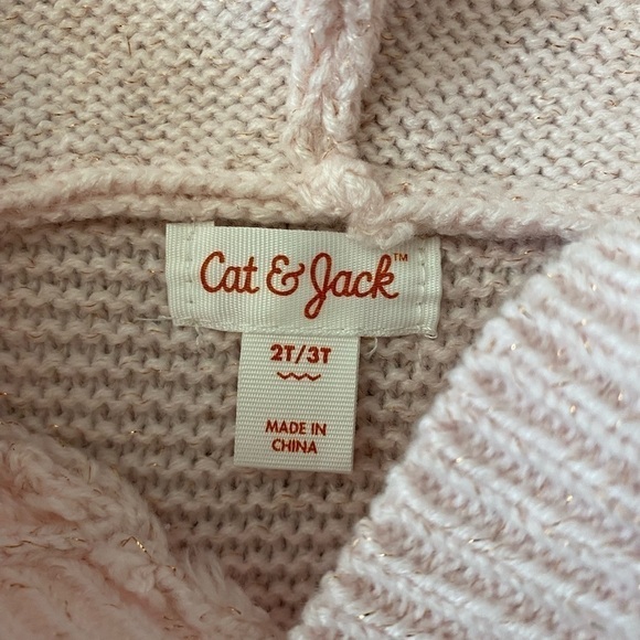 Cat & Jack, Girls Sweater Poncho, Pink, Barbiecore, Size 2T/3T - Picture 4 of 16